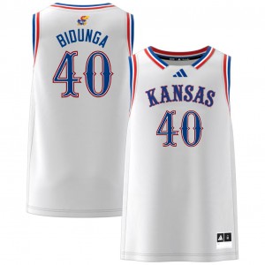 #40 Flory Bidunga Kansas White Mens Jersey Embroidery College Basketball 177225-633