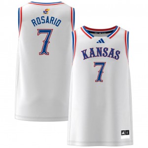 #7 Kohl Rosario University of Kansas White Men's Jerseys Embroidery College Basketball 670222-872