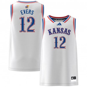 #12 Wilder Evers KU White Men Jersey NCAA College Basketball 215996-206