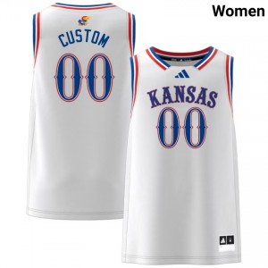 #00 Custom Jayhawks White Women's Jerseys Alumni College Basketball 930419-693