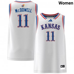 #11 Jamari McDowell University of Kansas White Women's Jerseys Limited College Basketball 274979-552