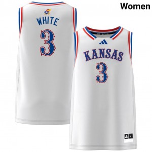 #3 Tre White Kansas Jayhawks White Women's Jerseys Limited College Basketball 947180-231