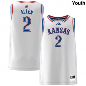 #2 Corbin Allen University of Kansas White Youth Jersey Official College Basketball 868712-849