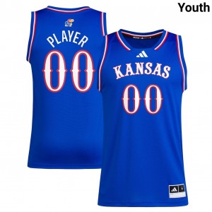 #00 Custom Jayhawks Royal Youth Jersey Alumni College Basketball 661216-408