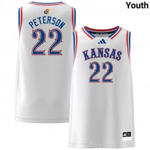 #22 Darryn Peterson KU White Youth Jersey Game College Basketball 823629-249