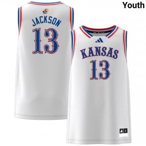 #13 Elmarko Jackson University of Kansas White Youth Jerseys Alumni College Basketball 533703-390