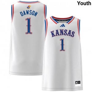 #1 Jayden Dawson KU White Youth Jersey University College Basketball 561164-320