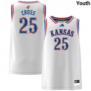#25 Justin Cross KU White Youth Jersey Replica College Basketball 815100-925