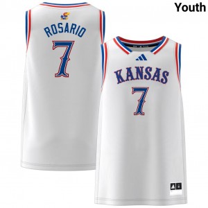 #7 Kohl Rosario Kansas Jayhawks White Youth Jerseys Limited College Basketball 684556-638