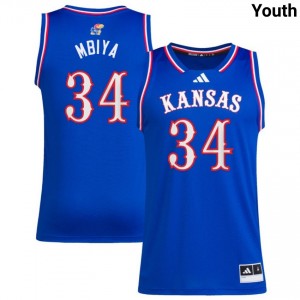 #34 Paul Mbiya University of Kansas Royal Youth Jersey Game College Basketball 302593-692