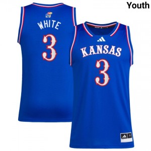 #3 Tre White Kansas Jayhawks Royal Youth Jersey Game College Basketball 663201-750