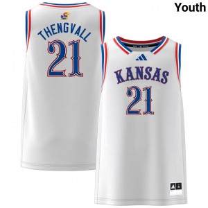 #21 Will Thengvall Kansas White Youth Jerseys Alumni College Basketball 173246-688
